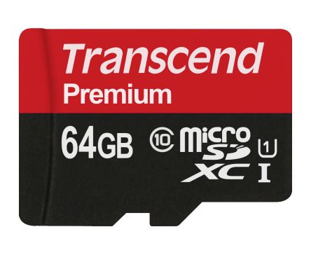 Transcend Premium MicroSDXC Micro SD Karte 64 GB Class 10, UHS-1 U1