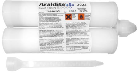 Araldite 2022-1 Methacrylat Acrylklebstoff Flüssig Weiß, Gelb, Doppelkartusche 380 Ml, Für Metall, Kunststoff