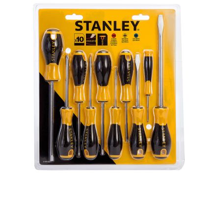 Stanley Standard-Schraubendrehersatz, 10-teilig Schlitz, PHILLIPS, POZIDRIV
