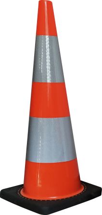 RS PRO Weighted Orange, White 900 Mm PVC Traffic Cone