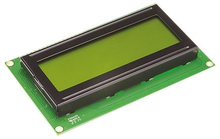 Fordata FC Alphanumerische LCD-Anzeige, Alphanumerisch Vierzeilig, 20 Zeichen, Hintergrund Gelbgrün Reflektiv
