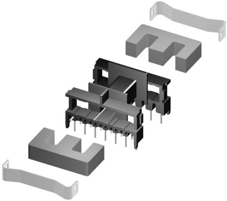 EPCOS Ferritkern, 12.6 X 3.7 X 6.5mm N27 Miniaturtransformatoren, Netztransformatoren, 800nH E 13/7/4