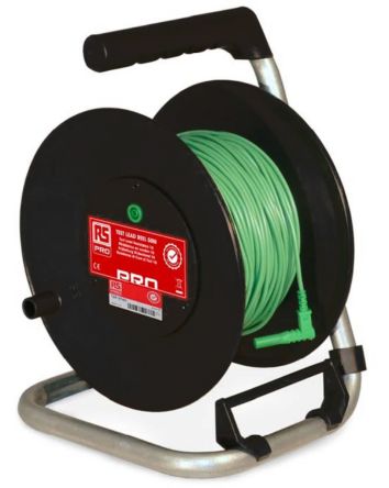 RS PRO Carrete De Extensión De Cable De Prueba Y Medida, Long. 50m, Verde, Conector 4mm