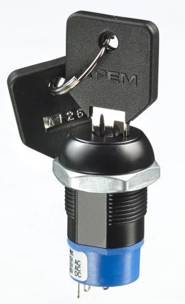 APEM Keylock Switch, 4 A 3-Way Common-Key