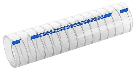 Merlett Plastics PVC Hose, Clear, 114mm External Diameter, 5m Long Reinforced, 300mm Bend Radius