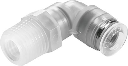Festo NPQP Series Elbow Threaded Adaptor, R 1/2 Male To Push In 12 Mm, Threaded-to-Tube Connection Style, 133060
