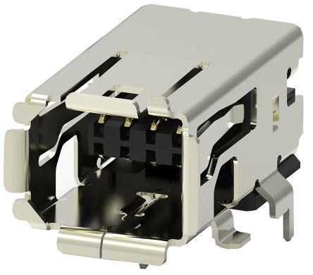 TE Connectivity Mini-connecteur E/S, Femelle, 8 Voies, Montage En Surface, Angle Droit