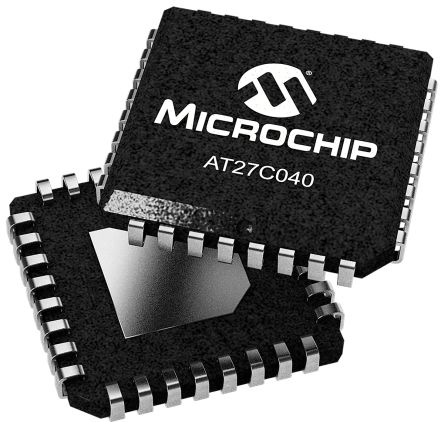 Microchip EPROM, 4Mbit, 512K X 8 Bits, 90ns, PLCC, 32 Broches