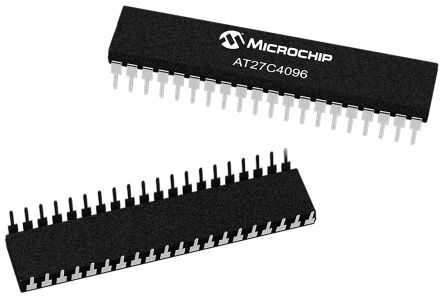 Microchip EPROM AT27C4096-90PU, 4Mbit, 256K X 16 Bits, 90ns, PDIP 40 Pines