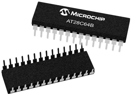 Microchip Mémoire EEPROM Parallèle, AT28C64B-15PU, 64Kbit, Parallèle PDIP, 28 Broches, 8bit