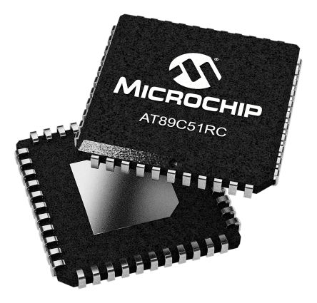 Microchip Microcontrolador AT89C51RC-24JU, Núcleo 80C51 De 8bit, RAM 512 B, 24MHZ, PLCC De 44 Pines