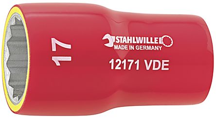 STAHLWILLE 3/8 In Drive 17mm Insulated Standard Socket, 12 Point, VDE/1000V, 49 Mm Overall Length