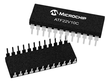 Microchip SPLD (Simple Programmable Logic Device) ATF22V10C-15PU CMOS, TTL, 350 Gate, 10 Macro Cell, 10 I/O, 最低83.3MHz Max, PDIP