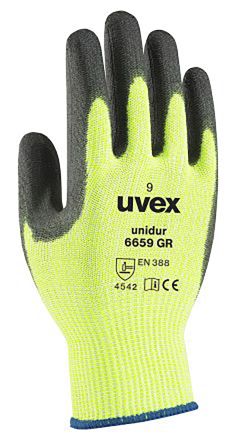 Uvex UNIDUR Arbeitshandschuhe, Größe 7, S, Schneidfest, Glasfaser, HPPE Grün 1Paar Stk.