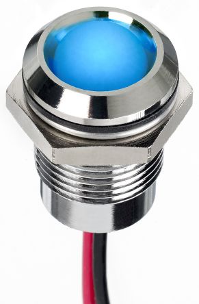 RS PRO LED Schalttafel-Anzeigelampe Blau 1.8 → 3.3V Dc, Montage-Ø 14mm, Leiter