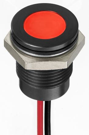 RS PRO LED Schalttafel-Anzeigelampe Rot 1.8 → 3.3V Dc, Montage-Ø 14mm, Leiter