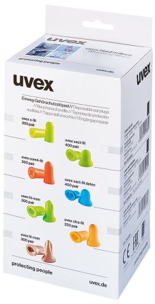 Uvex X-fit Einweg Gehörschutzstöpsel EN352, Polyurethan Grün, SNR 37dB, 300 Paar