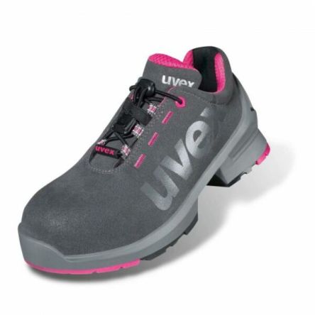 Grey/Pink Women Toe Cap Safety Trainers 