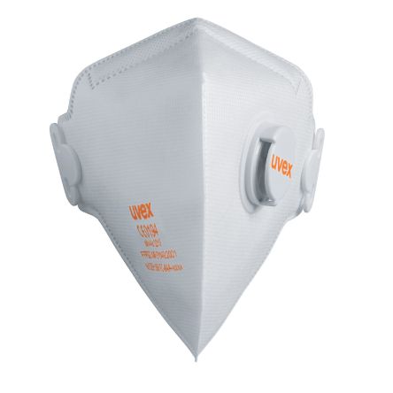 Uvex FFP2 Einweggesichtsmaske, Flach Faltbar, Weiß, 15 Stück