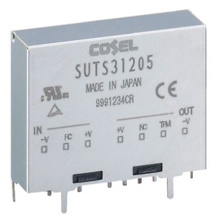 Cosel SUTS DC/DC-Wandler 3W 48 V Dc IN, 12V Dc OUT / 250mA 500V Ac Isoliert