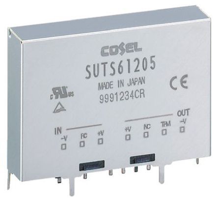 Cosel SUTS DC/DC-Wandler 6W 48 V Dc IN, 12V Dc OUT / 500mA 500V Ac Isoliert