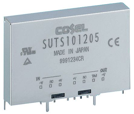 Cosel SUTS DC/DC-Wandler 12W 12 V Dc IN, 15V Dc OUT / 800mA 500V Ac Isoliert
