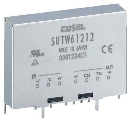 Cosel SUTW DC/DC-Wandler 6W 48 V Dc IN, ±24V Dc OUT / 250mA 500V Ac Isoliert