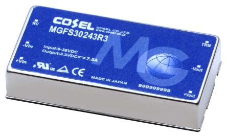 Cosel MGFS DC/DC-Wandler 24.75W 24 V Dc IN, 3.3V Dc OUT / 7.5A 500V Dc Isoliert