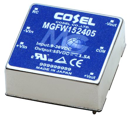 Cosel Convertidor Dc-dc 15W, Salida ±5V Dc, 1.5A, 250mV