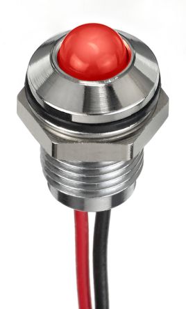 RS PRO LED Schalttafel-Anzeigelampe Rot 1.8 → 3.3V Dc, Montage-Ø 8mm, Leiter