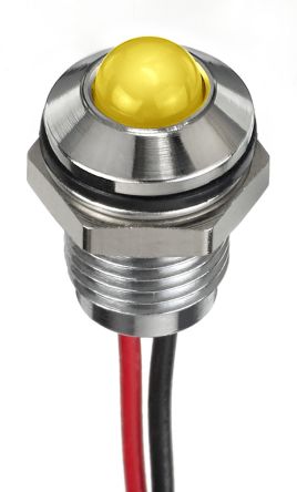 RS PRO LED Schalttafel-Anzeigelampe Gelb 1.8 → 3.3V Dc, Montage-Ø 8mm, Leiter