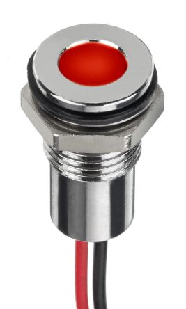 RS PRO LED Schalttafel-Anzeigelampe Rot 1.8 → 3.3V Dc, Montage-Ø 8mm, Leiter