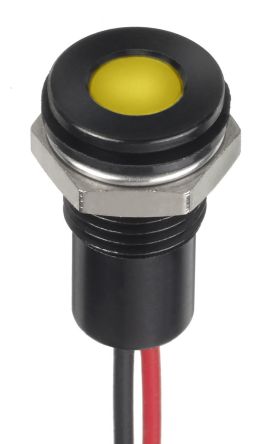 RS PRO LED Schalttafel-Anzeigelampe Gelb 1.8 → 3.3V Dc, Montage-Ø 8mm, Leiter