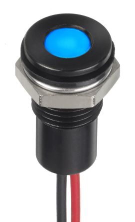 RS PRO Voyant LED Lumineux Bleu, Dia. 8mm, 1.8 → 3.3V C.c., IP67