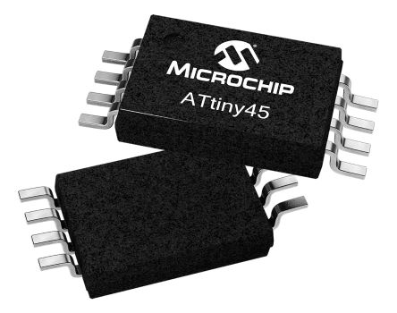 Microchip ATTINY45-20XU, 8bit AVR Microcontroller, ATtiny45, 20MHz, 4 KB Flash, 8-Pin TSSOP
