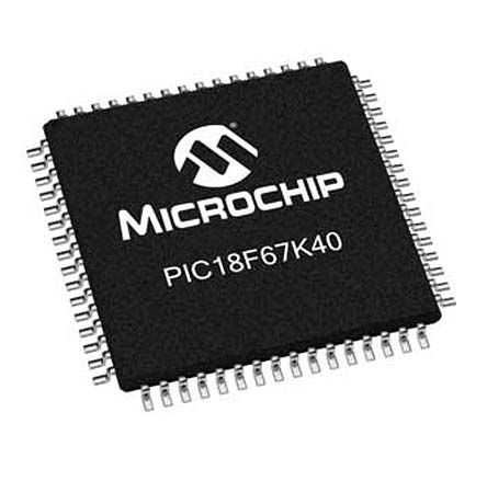 Microchip PIC18LF67K40-I/PT, 8bit PIC Microcontroller, PIC18, 64MHz, 128 KB Flash, 64-Pin TQFP