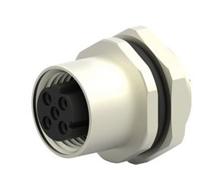 TE Connectivity Circular Connector, 4 Contacts, Rear Mount, M12 Connector, Plug, Female, IP67, M12 Series