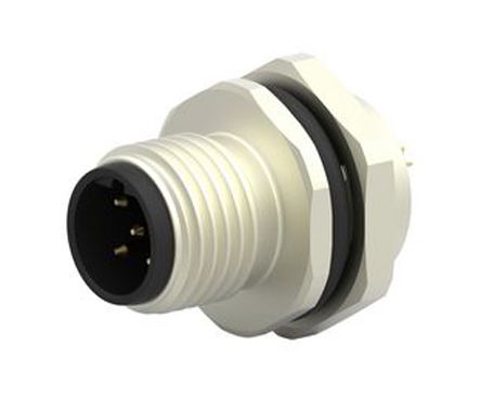 TE Connectivity Circular Connector, 5 Contacts, Rear Mount, M12 Connector, Socket, Male, IP67, M12 Series