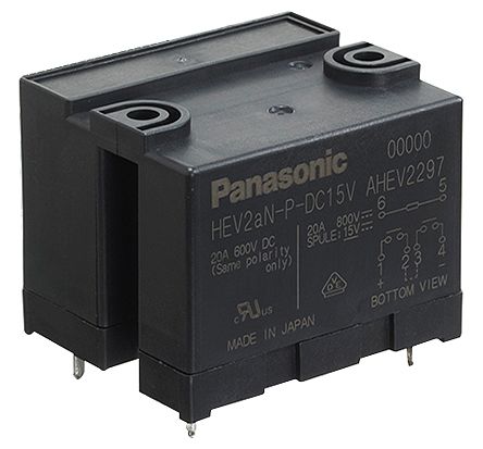 Panasonic Monostabiles Relais, Printrelais DPST 20A 24V Dc Spule / 1.92W