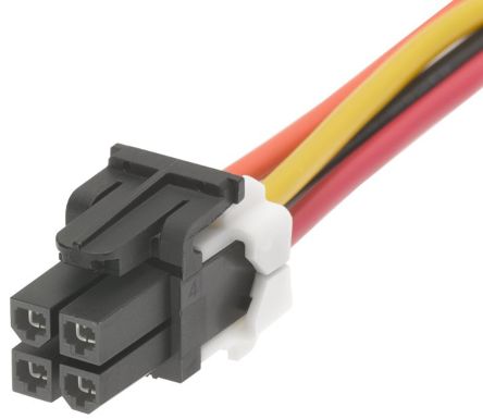 Molex Conjunto De Cables Mini-Fit TPA2 45135, Long. 300mm, Con A: Hembra, 4 Vías, Con B: Hembra, 4 Vías, Paso 4.2mm