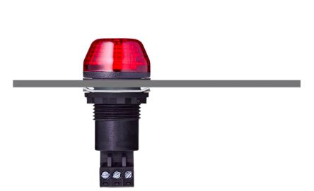 AUER Signal Balise Stroboscopique à LED Rouge Série ISS, 24 V (c.a./c.c.)