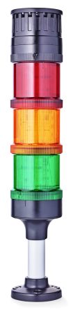 AUER Signal ECOmodul70 LED Signalturm 3-stufig Linse Rot/Grün/Gelb LED Orange, Grün, Rot + Summer Dauer Multifunktion