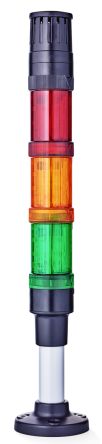AUER Signal ECOmodul40 LED Signalturm 3-stufig Linse Rot/Grün/Gelb LED Orange, Grün, Rot + Summer Dauer Multifunktion