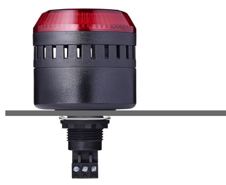 AUER Signal 信号灯 - 蜂鸣器组合, 230 → 240 v 交流, IP65, 98dB最大分贝, 红色灯罩, 1m 外分贝98