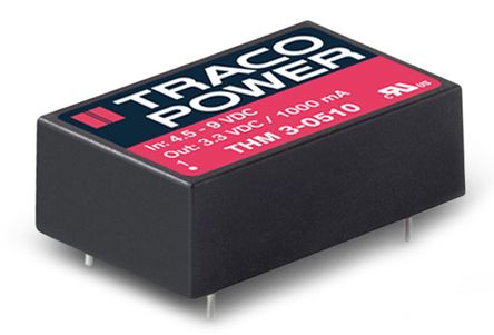 TRACOPOWER THM 3 DC/DC-Wandler 3W 24 V Dc IN, 3.3V Dc OUT / 1A 5kV Ac Isoliert