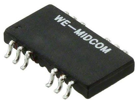 Wurth Elektronik LAN-Ethernet-Transformator SMD 1 Ports -1.1dB, L. 12.7mm B. 8.6mm