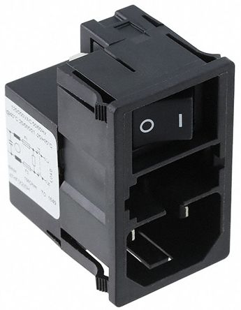 Schurter C18 IEC-Steckerfilter Stecker Mit 2-Pol Schalter 5 X 20mm Sicherung, 125 V Ac, 250 V Ac / 1A, Tafelmontage /