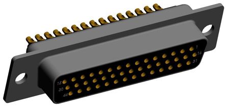 Norcomp Conector D-sub, Serie 780, SEAL-D, Paso 2.286mm, Recto D-Sub De Alta Densidad, Montaje Enchufable, Hembra,