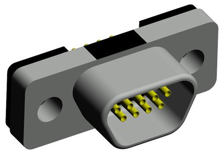 Norcomp MICRO-D Sub-D Steckverbinder Buchse, 9-polig / Raster 1.27mm, Durchsteckmontage Lötanschluss