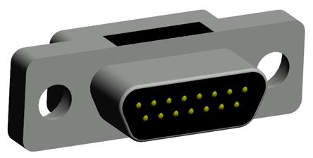 Norcomp MICRO-D Sub-D Steckverbinder Stecker, 15-polig / Raster 1.27mm, Durchsteckmontage Lötanschluss